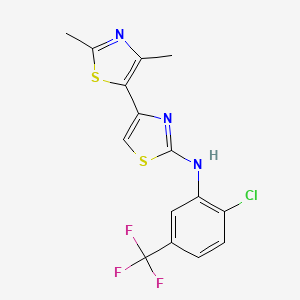 molecular formula C15H11ClF3N3S2 B3746115 N-[2-chloro-5-(trifluoromethyl)phenyl]-2',4'-dimethyl-4,5'-bi-1,3-thiazol-2-amine 