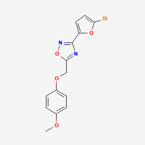 molecular formula C14H11BrN2O4 B3746147 3-(5-bromo-2-furyl)-5-[(4-methoxyphenoxy)methyl]-1,2,4-oxadiazole 