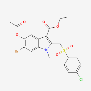 ethyl 5-(acetyloxy)-6-bromo-2-{[(4-chlorophenyl)sulfonyl]methyl}-1-methyl-1H-indole-3-carboxylate