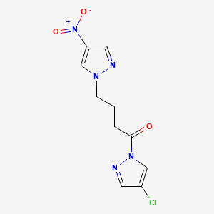 molecular formula C10H10ClN5O3 B3746175 4-chloro-1-[4-(4-nitro-1H-pyrazol-1-yl)butanoyl]-1H-pyrazole 