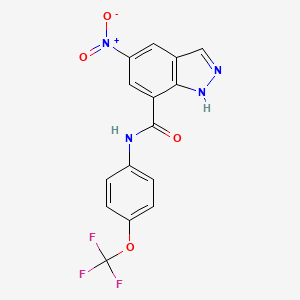 molecular formula C15H9F3N4O4 B3746190 5-nitro-N-[4-(trifluoromethoxy)phenyl]-1H-indazole-7-carboxamide 