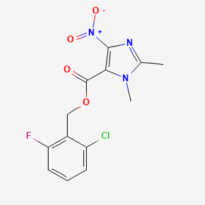 molecular formula C13H11ClFN3O4 B3746197 2-chloro-6-fluorobenzyl 1,2-dimethyl-4-nitro-1H-imidazole-5-carboxylate 
