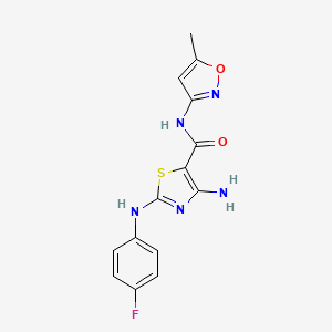 4-amino-2-[(4-fluorophenyl)amino]-N-(5-methylisoxazol-3-yl)-1,3-thiazole-5-carboxamide