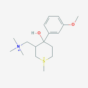 [4-Hydroxy-4-(3-methoxyphenyl)-1-methylthian-1-ium-3-yl]methyl-trimethylazanium