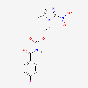 molecular formula C14H13FN4O5 B3746219 2-(5-methyl-2-nitro-1H-imidazol-1-yl)ethyl (4-fluorobenzoyl)carbamate 