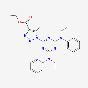 molecular formula C25H28N8O2 B3746239 ethyl 1-{4,6-bis[ethyl(phenyl)amino]-1,3,5-triazin-2-yl}-5-methyl-1H-1,2,3-triazole-4-carboxylate 