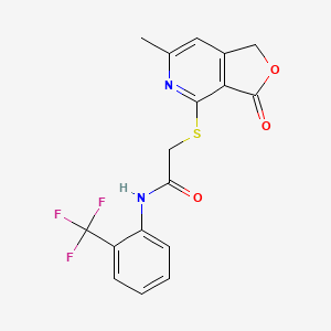 molecular formula C17H13F3N2O3S B3746253 2-[(6-methyl-3-oxo-1,3-dihydrofuro[3,4-c]pyridin-4-yl)thio]-N-[2-(trifluoromethyl)phenyl]acetamide 
