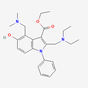 molecular formula C25H33N3O3 B3746262 ethyl 2-[(diethylamino)methyl]-4-[(dimethylamino)methyl]-5-hydroxy-1-phenyl-1H-indole-3-carboxylate 