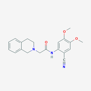 molecular formula C20H21N3O3 B3746297 N-(2-cyano-4,5-dimethoxyphenyl)-2-(3,4-dihydroisoquinolin-2(1H)-yl)acetamide 