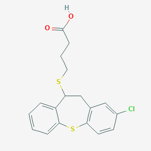 molecular formula C18H17ClO2S2 B374633 4-[(2-Chloro-10,11-dihydrodibenzo[b,f]thiepin-10-yl)sulfanyl]butanoic acid 
