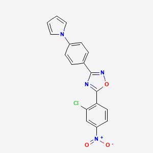molecular formula C18H11ClN4O3 B3746356 5-(2-chloro-4-nitrophenyl)-3-[4-(1H-pyrrol-1-yl)phenyl]-1,2,4-oxadiazole 