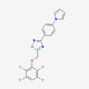 molecular formula C19H11F4N3O2 B3746363 3-[4-(1H-pyrrol-1-yl)phenyl]-5-[(2,3,5,6-tetrafluorophenoxy)methyl]-1,2,4-oxadiazole 