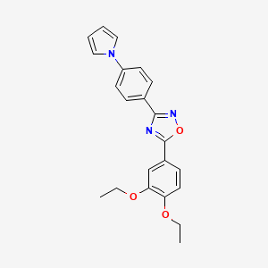 molecular formula C22H21N3O3 B3746368 5-(3,4-diethoxyphenyl)-3-[4-(1H-pyrrol-1-yl)phenyl]-1,2,4-oxadiazole 