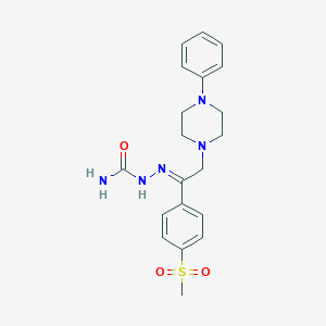 2-(1-(4-(Methylsulfonyl)phenyl)-2-(4-phenyl-1-piperazinyl)ethylidene)hydrazinecarboxamide