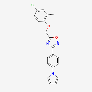 molecular formula C20H16ClN3O2 B3746396 5-[(4-chloro-2-methylphenoxy)methyl]-3-[4-(1H-pyrrol-1-yl)phenyl]-1,2,4-oxadiazole 