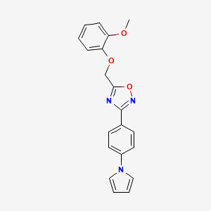 molecular formula C20H17N3O3 B3746402 5-[(2-methoxyphenoxy)methyl]-3-[4-(1H-pyrrol-1-yl)phenyl]-1,2,4-oxadiazole 