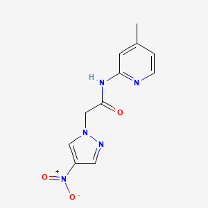 molecular formula C11H11N5O3 B3746412 N-(4-methylpyridin-2-yl)-2-(4-nitro-1H-pyrazol-1-yl)acetamide 