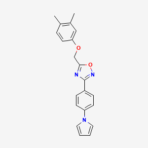 molecular formula C21H19N3O2 B3746417 5-[(3,4-dimethylphenoxy)methyl]-3-[4-(1H-pyrrol-1-yl)phenyl]-1,2,4-oxadiazole 
