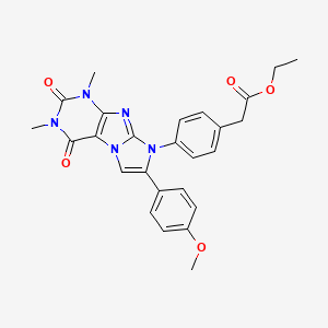 ethyl {4-[7-(4-methoxyphenyl)-1,3-dimethyl-2,4-dioxo-1,2,3,4-tetrahydro-8H-imidazo[2,1-f]purin-8-yl]phenyl}acetate