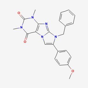 molecular formula C23H21N5O3 B3746439 8-benzyl-7-(4-methoxyphenyl)-1,3-dimethyl-1H-imidazo[2,1-f]purine-2,4(3H,8H)-dione 