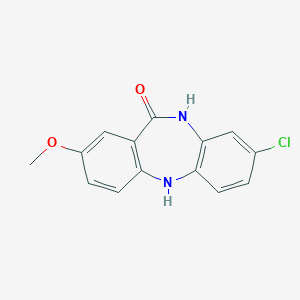molecular formula C14H11ClN2O2 B374644 8-chloro-2-methoxy-5,10-dihydro-11H-dibenzo[b,e][1,4]diazepin-11-one 