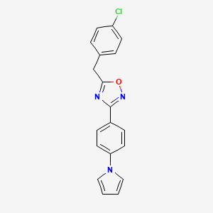 molecular formula C19H14ClN3O B3746465 5-(4-chlorobenzyl)-3-[4-(1H-pyrrol-1-yl)phenyl]-1,2,4-oxadiazole 
