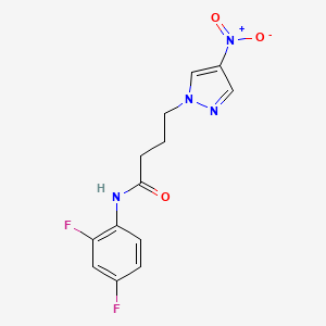 molecular formula C13H12F2N4O3 B3746482 N-(2,4-difluorophenyl)-4-(4-nitro-1H-pyrazol-1-yl)butanamide 