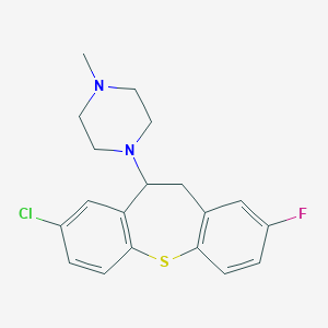 molecular formula C19H20ClFN2S B374652 1-(3-Chloro-8-fluoro-5,6-dihydrobenzo[b][1]benzothiepin-5-yl)-4-methylpiperazine 