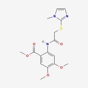 molecular formula C16H19N3O5S B3746522 methyl 4,5-dimethoxy-2-({[(1-methyl-1H-imidazol-2-yl)thio]acetyl}amino)benzoate 