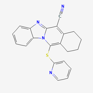 molecular formula C21H16N4S B3746530 11-(pyridin-2-ylthio)-7,8,9,10-tetrahydrobenzimidazo[1,2-b]isoquinoline-6-carbonitrile 