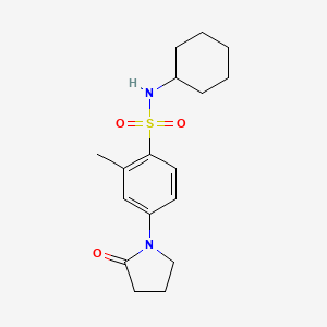 molecular formula C17H24N2O3S B3746535 N-cyclohexyl-2-methyl-4-(2-oxopyrrolidin-1-yl)benzenesulfonamide 