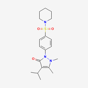molecular formula C19H27N3O3S B3746544 4-isopropyl-1,5-dimethyl-2-[4-(piperidin-1-ylsulfonyl)phenyl]-1,2-dihydro-3H-pyrazol-3-one 