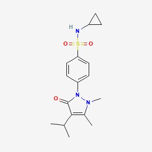 molecular formula C17H23N3O3S B3746553 N-cyclopropyl-4-(4-isopropyl-2,3-dimethyl-5-oxo-2,5-dihydro-1H-pyrazol-1-yl)benzenesulfonamide 