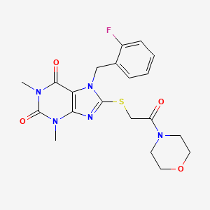 molecular formula C20H22FN5O4S B3746566 7-(2-fluorobenzyl)-1,3-dimethyl-8-{[2-(4-morpholinyl)-2-oxoethyl]thio}-3,7-dihydro-1H-purine-2,6-dione 