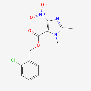 molecular formula C13H12ClN3O4 B3746575 2-chlorobenzyl 1,2-dimethyl-4-nitro-1H-imidazole-5-carboxylate 