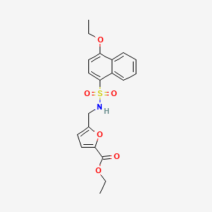molecular formula C20H21NO6S B3746585 ethyl 5-({[(4-ethoxy-1-naphthyl)sulfonyl]amino}methyl)-2-furoate 
