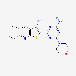molecular formula C18H21N7OS B3746589 2-(4-amino-6-morpholin-4-yl-1,3,5-triazin-2-yl)-5,6,7,8-tetrahydrothieno[2,3-b]quinolin-3-amine 