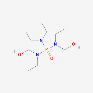 molecular formula C10H26N3O3P B037466 Phosphoric triamide, N,N'-bis(hydroxymethyl)-N,N',N'',N''-tetraethyl- CAS No. 122121-91-9
