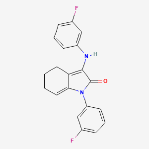 molecular formula C20H16F2N2O B3746601 1-(3-fluorophenyl)-3-[(3-fluorophenyl)amino]-1,4,5,6-tetrahydro-2H-indol-2-one 