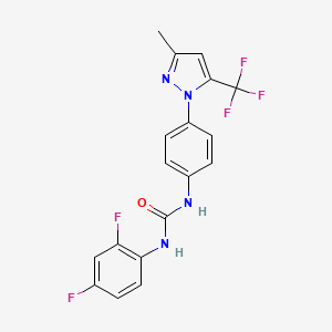 molecular formula C18H13F5N4O B3746605 N-(2,4-difluorophenyl)-N'-{4-[3-methyl-5-(trifluoromethyl)-1H-pyrazol-1-yl]phenyl}urea CAS No. 955966-96-8
