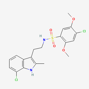 molecular formula C19H20Cl2N2O4S B3746624 4-chloro-N-[2-(7-chloro-2-methyl-1H-indol-3-yl)ethyl]-2,5-dimethoxybenzenesulfonamide 