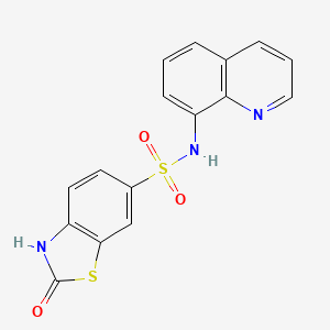 molecular formula C16H11N3O3S2 B3746647 2-oxo-N-quinolin-8-yl-2,3-dihydro-1,3-benzothiazole-6-sulfonamide 