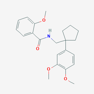 molecular formula C22H27NO4 B3746654 N-{[1-(3,4-dimethoxyphenyl)cyclopentyl]methyl}-2-methoxybenzamide 