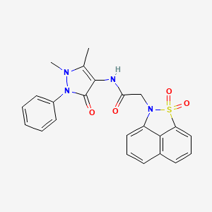 molecular formula C23H20N4O4S B3746682 N-(1,5-dimethyl-3-oxo-2-phenyl-2,3-dihydro-1H-pyrazol-4-yl)-2-(1,1-dioxido-2H-naphtho[1,8-cd]isothiazol-2-yl)acetamide 