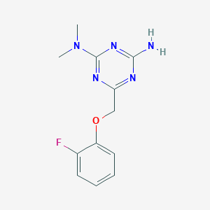 molecular formula C12H14FN5O B3746687 6-[(2-fluorophenoxy)methyl]-N,N-dimethyl-1,3,5-triazine-2,4-diamine 
