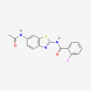 molecular formula C16H12IN3O2S B3746704 N-[6-(acetylamino)-1,3-benzothiazol-2-yl]-2-iodobenzamide 