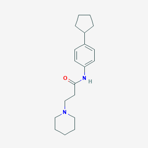 molecular formula C19H28N2O B374671 N-(4-cyclopentylphenyl)-3-(1-piperidinyl)propanamide 