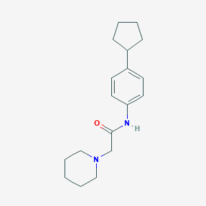 molecular formula C18H26N2O B374672 N-(4-cyclopentylphenyl)-2-(1-piperidinyl)acetamide 