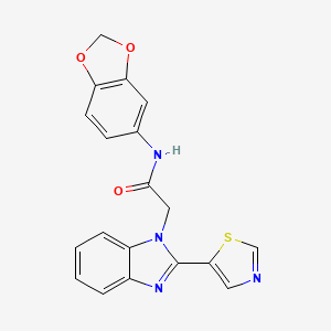 N-1,3-benzodioxol-5-yl-2-[2-(1,3-thiazol-5-yl)-1H-benzimidazol-1-yl]acetamide