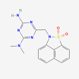 molecular formula C16H16N6O2S B3746728 6-[(1,1-dioxido-2H-naphtho[1,8-cd]isothiazol-2-yl)methyl]-N,N-dimethyl-1,3,5-triazine-2,4-diamine 